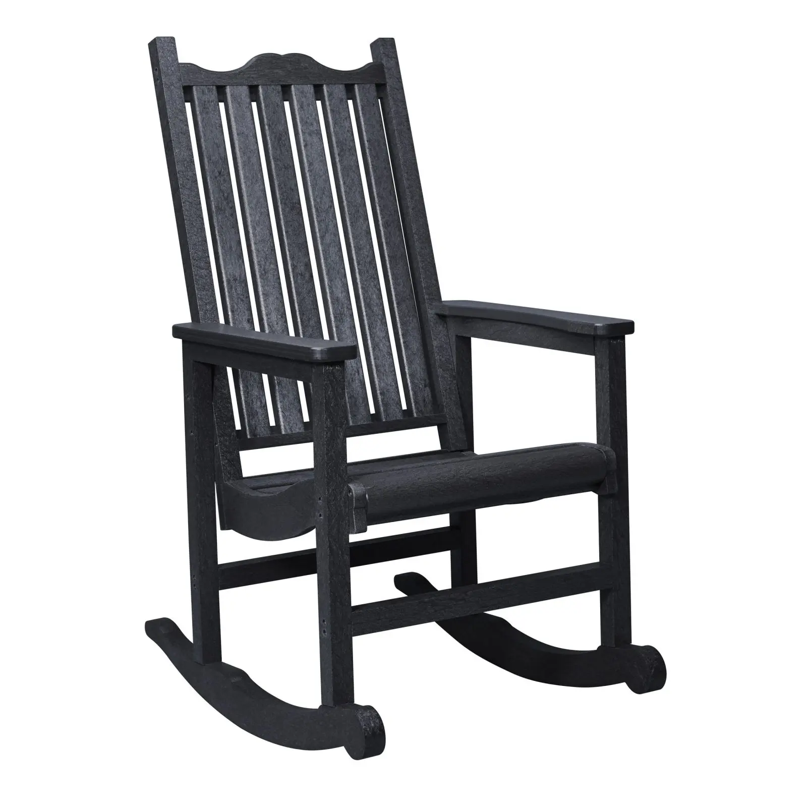 Porch Rocker From Recycled Plastic in Black | Mobek