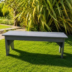 slate grey Recycled plastic bench in the garden
