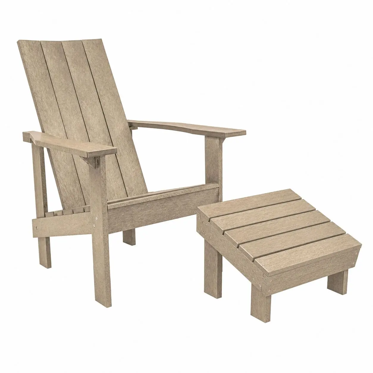 Modern Adriondack and Footstool Beige